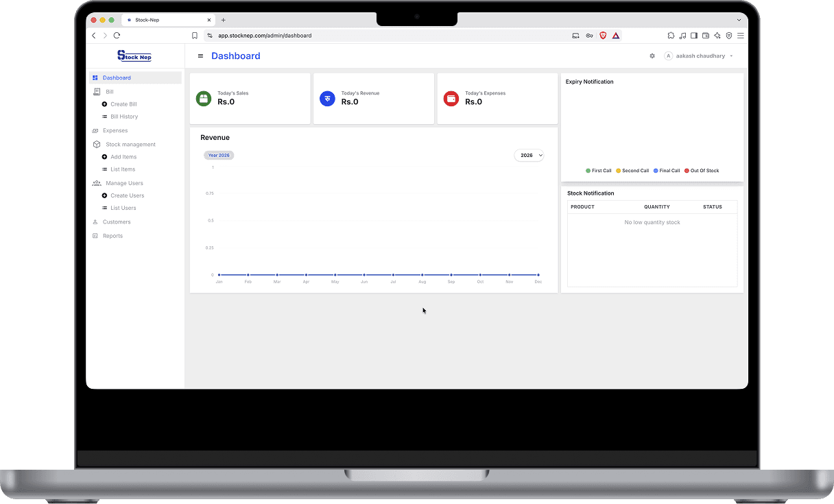 StockNep dashboard on MacBook